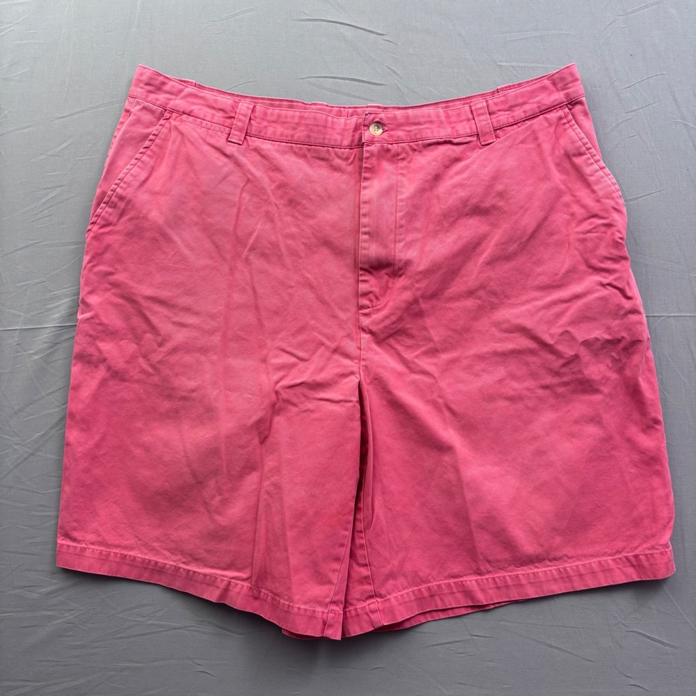 Grant Thomas Mens Salmon Pink Chino Shorts Size 34 Cotton Flat Front Preppy Golf